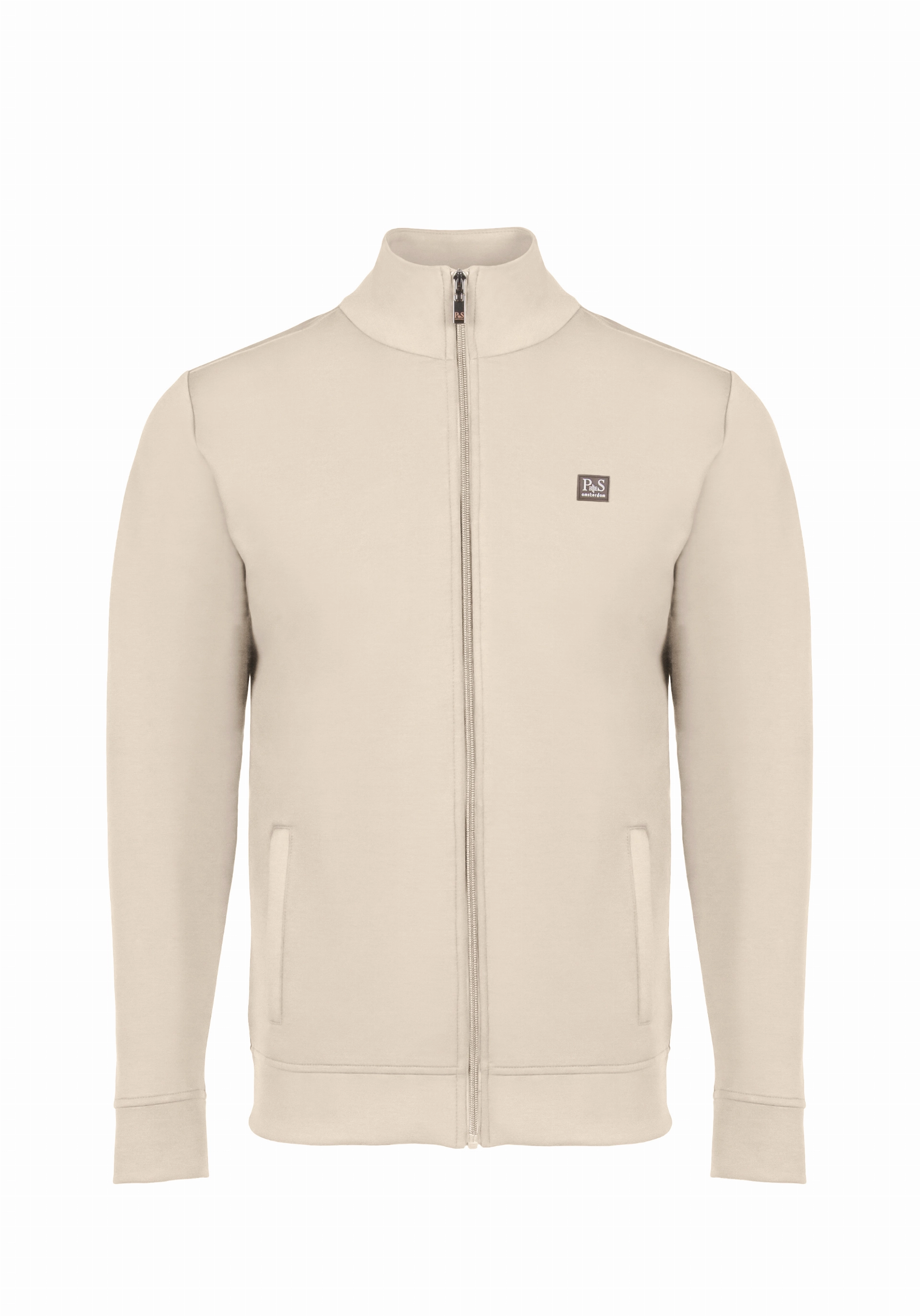 Shirt van katoen en cashmere | Beige